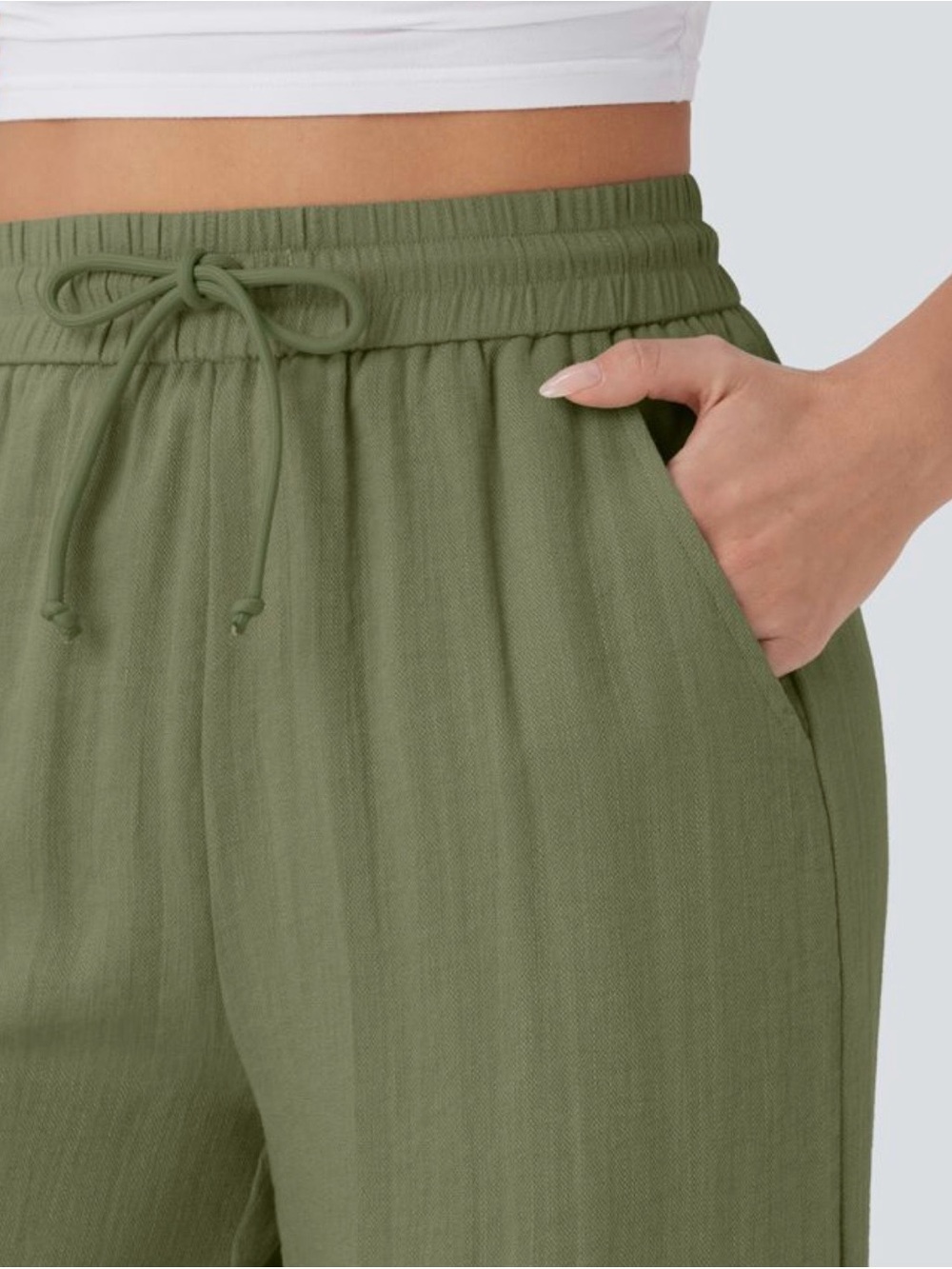 HALARA Olive Green Wide Leg Pants - Picture 9 of 11